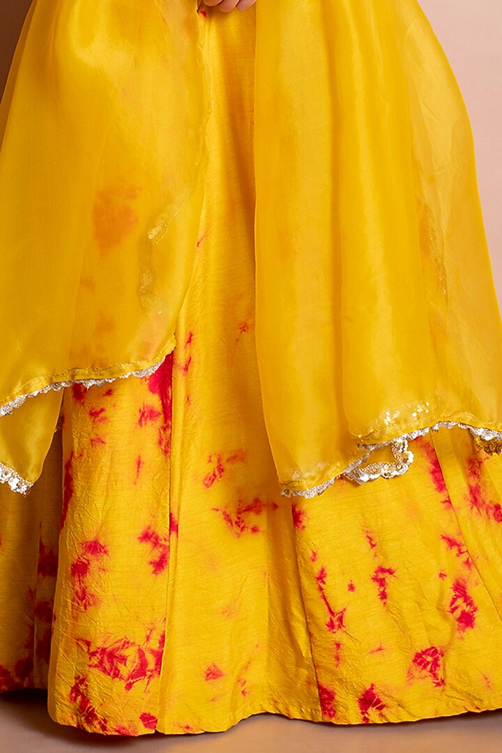 Mustard Embroidered Gown With Dupatta by Kesar studio at Pernia's Pop Up Shop