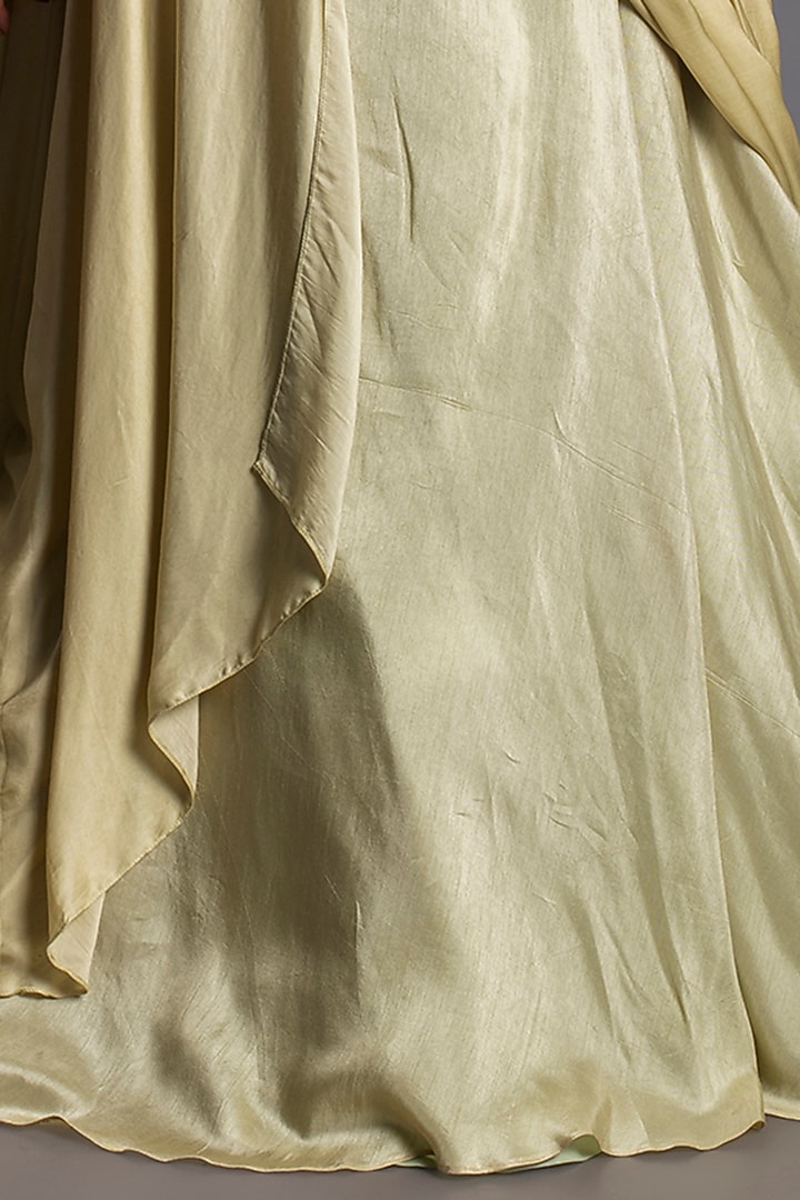 Mint Green Bamberg Silk Lehenga Set by Kesar studio at Pernia's Pop Up Shop