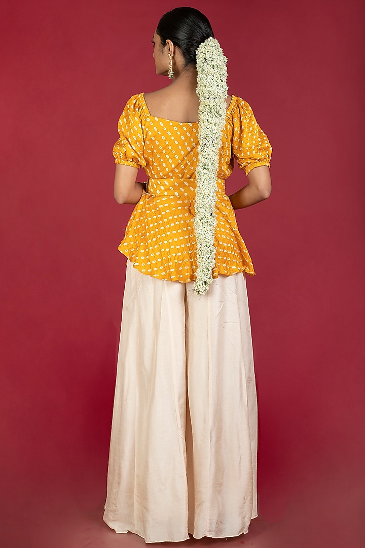Mustard Silk Pant Set by Kesar studio at Pernia's Pop Up Shop