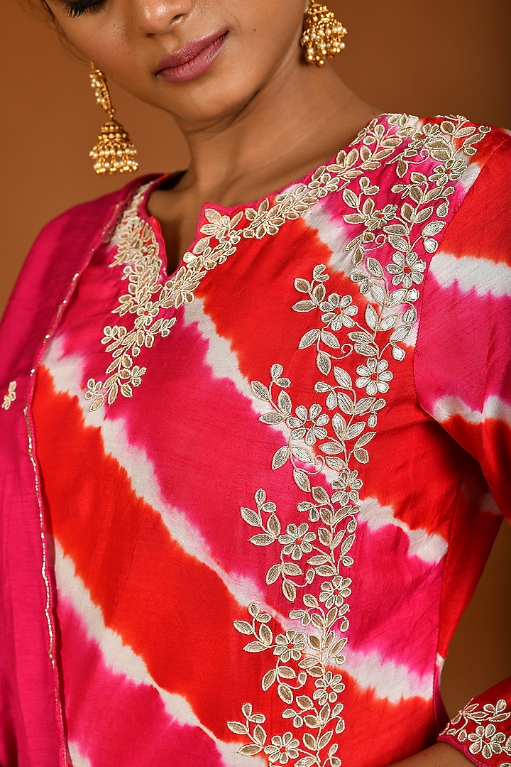 Pink Printed Kurta Set by Kesar studio at Pernia's Pop Up Shop