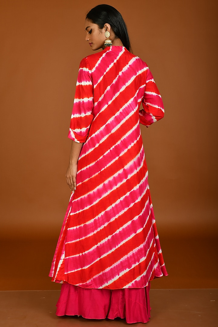 Pink Silk Printed Kurta Set by Kesar studio at Pernia's Pop Up Shop