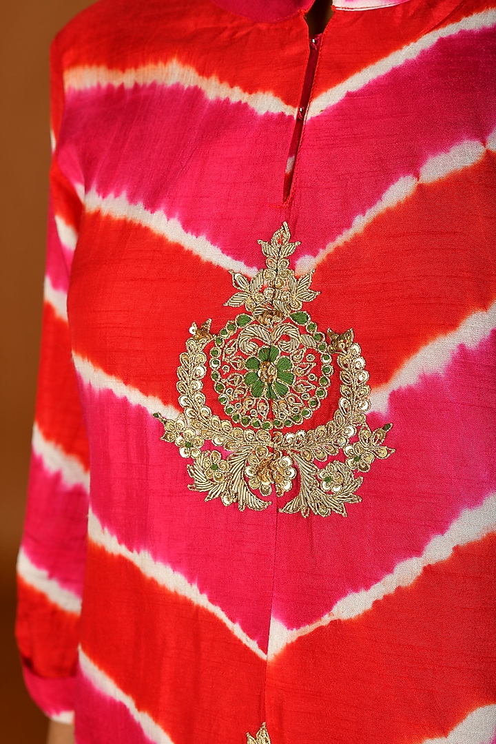 Pink Silk Printed Kurta Set by Kesar studio at Pernia's Pop Up Shop