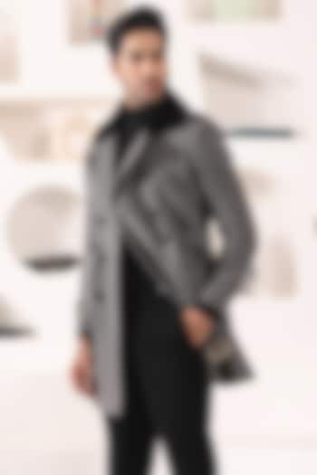 Grey Tweed Overcoat by KUSTOMEYES