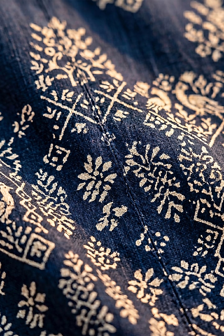 Deep Blue Cotton Handwork Kurta Set by Prateek Munjal at Pernia's Pop Up Shop