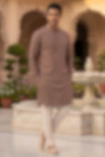 Maroon Cotton Kurta Set by Prateek Munjal at Pernia's Pop Up Shop