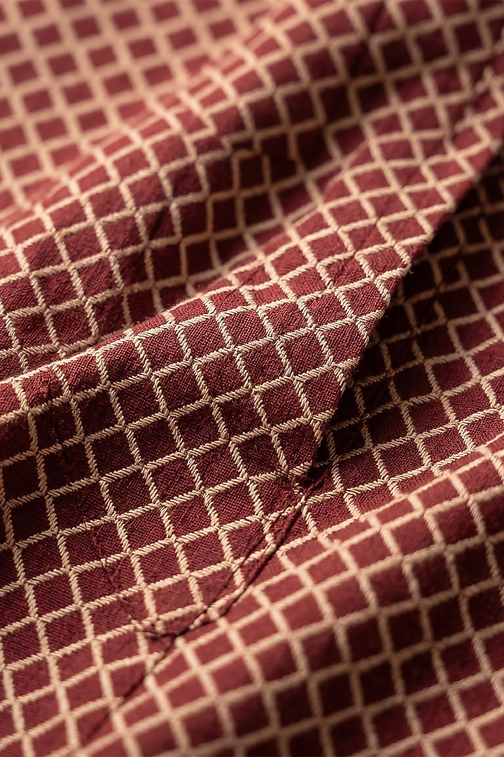 Maroon Cotton Kurta Set by Prateek Munjal at Pernia's Pop Up Shop
