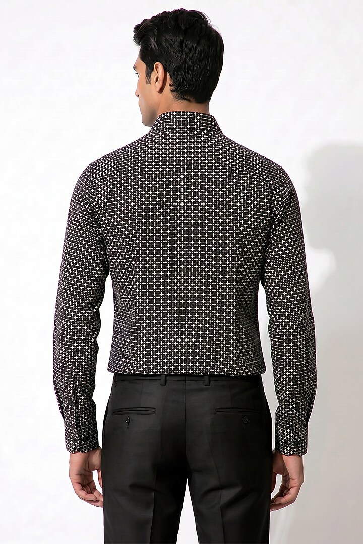 Black Cotton Embroidered Shacket by Prateek Munjal at Pernia's Pop Up Shop