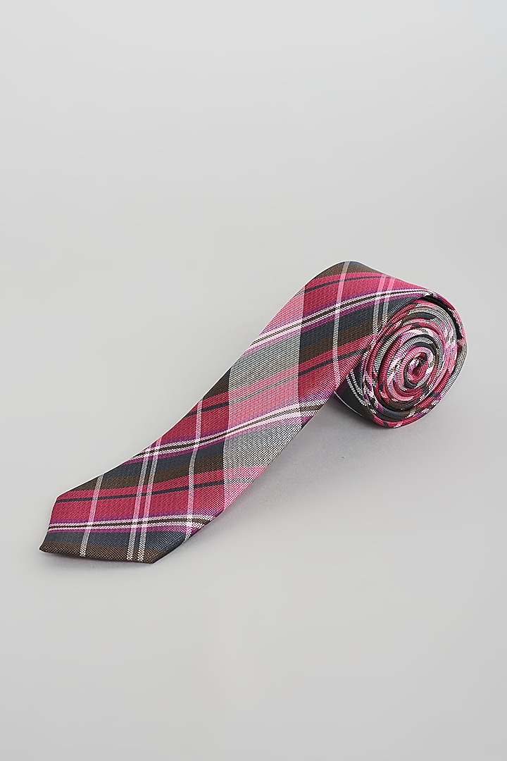 Pink Checkered Tie by KUSTOMEYES