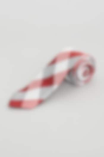 Red & White Checkered Tie by Prateek Munjal at Pernia's Pop Up Shop