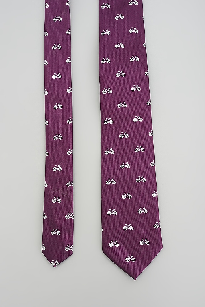 Wine Printed Tie by Prateek Munjal at Pernia's Pop Up Shop