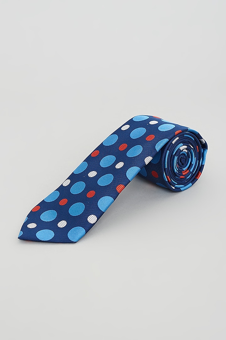 Blue Printed Tie by KUSTOMEYES