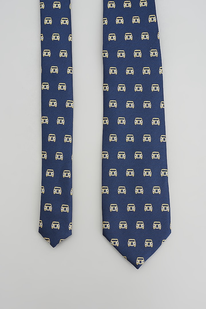Blue Blended Satin Tie by Prateek Munjal at Pernia's Pop Up Shop