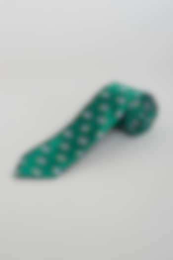 Green Printed Tie by KUSTOMEYES