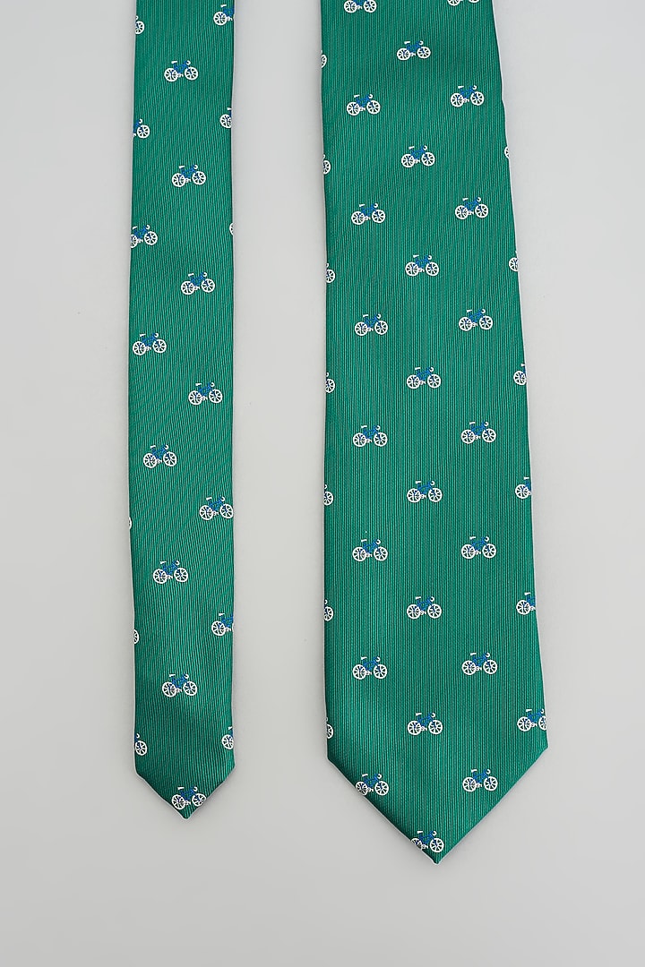 Green Printed Tie by Prateek Munjal at Pernia's Pop Up Shop