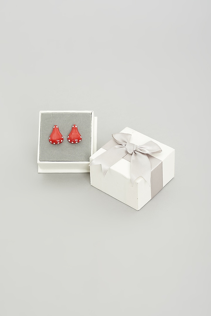 Red Dotted Cufflinks (Set Of 2) by Prateek Munjal at Pernia's Pop Up Shop