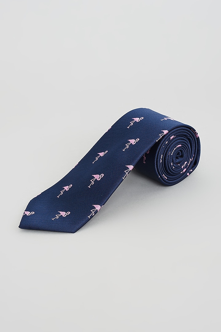 Blue Swan Printed Tie by KUSTOMEYES