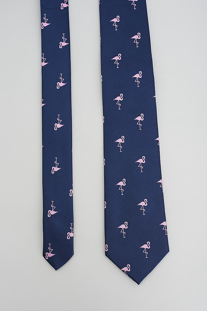 Blue Swan Printed Tie by Prateek Munjal at Pernia's Pop Up Shop