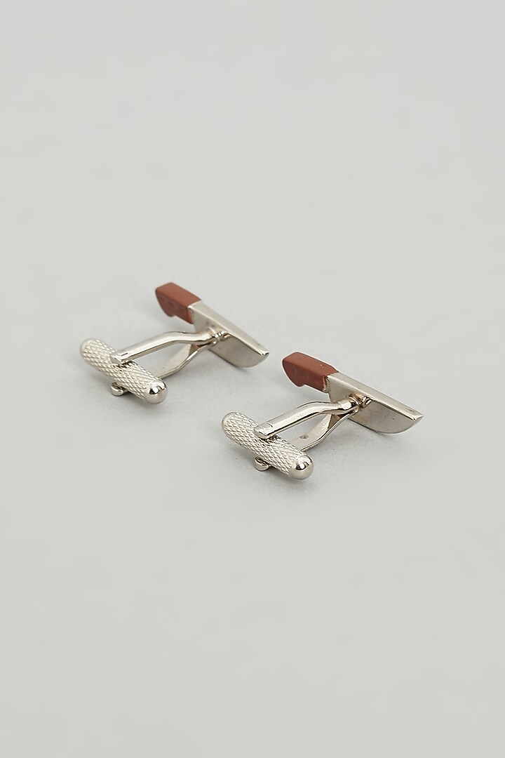 Silver Knife Cufflinks (Set Of 2) by Prateek Munjal at Pernia's Pop Up Shop