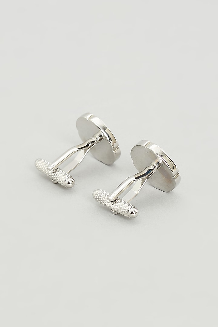 Red Floral Cufflinks (Set Of 2) by Prateek Munjal at Pernia's Pop Up Shop