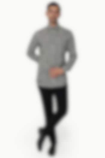 Black Cotton Paisley Printed Party Wear Shirt by KUSTOMEYES at Pernia's Pop Up Shop