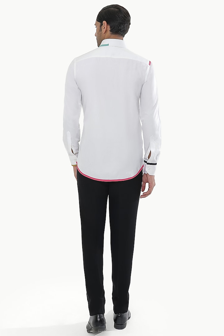 White Cotton Party Wear Shirt by Prateek Munjal at Pernia's Pop Up Shop
