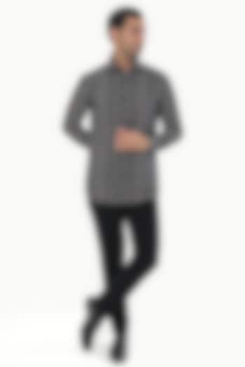 Cream Cotton Printed Party Wear Shirt by KUSTOMEYES at Pernia's Pop Up Shop