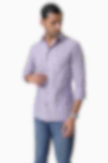 Mauve Pure Linen Party Wear Shirt by KUSTOMEYES at Pernia's Pop Up Shop