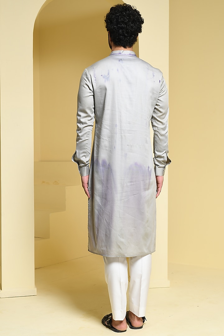 Grey Cotton Kurta Set by Prateek Munjal at Pernia's Pop Up Shop