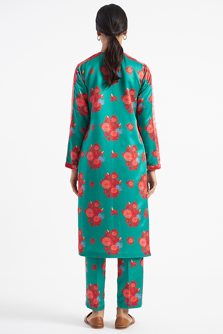 Jade Floral Printed Kurta Set by Kshitij Jalori at Pernia's Pop Up Shop
