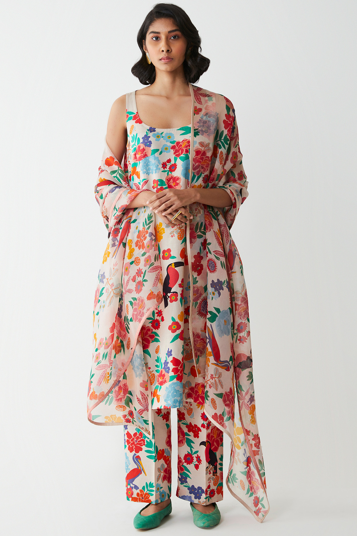 Ivory Digital Printed Kurta Set by Kshitij Jalori at Pernia's Pop Up Shop