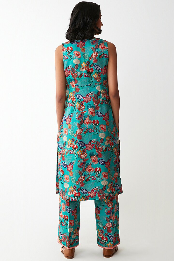 Mint Digital Printed Kurta Set by Kshitij Jalori at Pernia's Pop Up Shop
