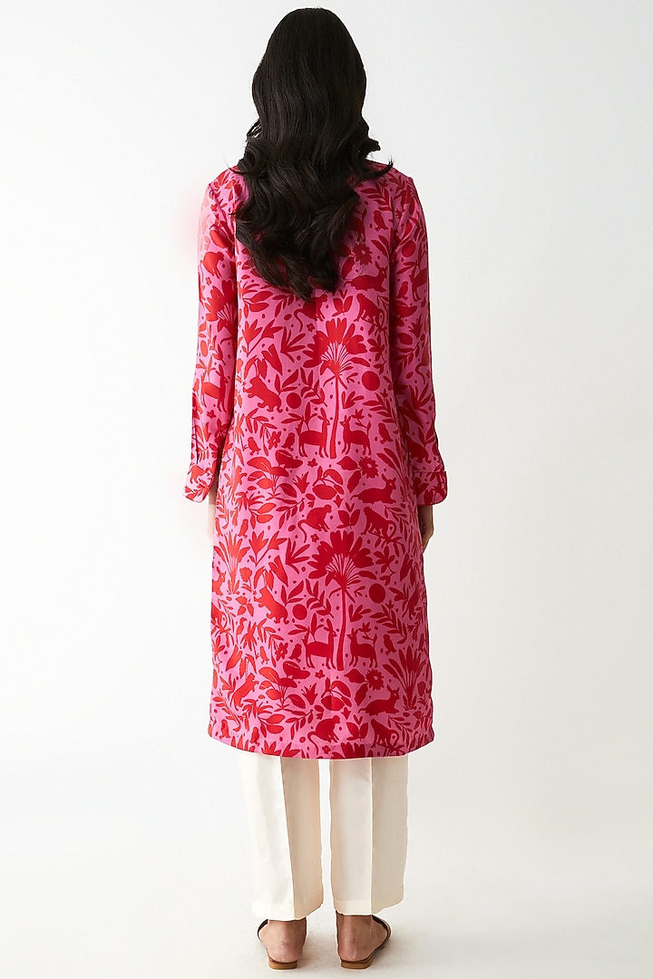 Pink Digital Printed Kurta With Pant by Kshitij Jalori at Pernia's Pop Up Shop