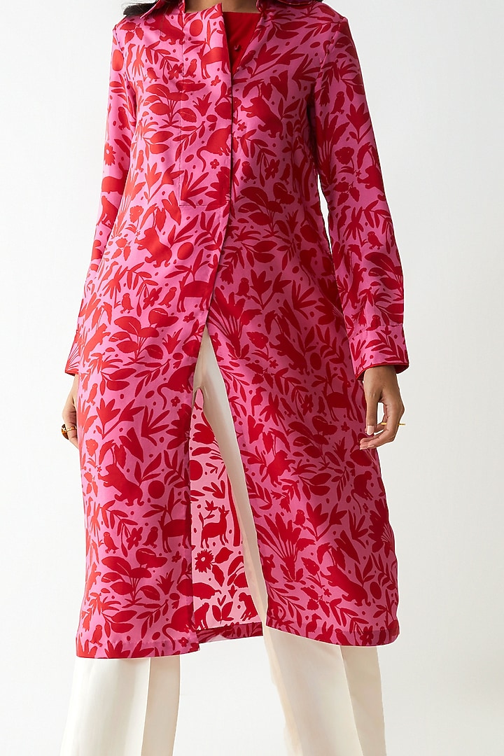 Pink Digital Printed Kurta With Pant by Kshitij Jalori at Pernia's Pop Up Shop