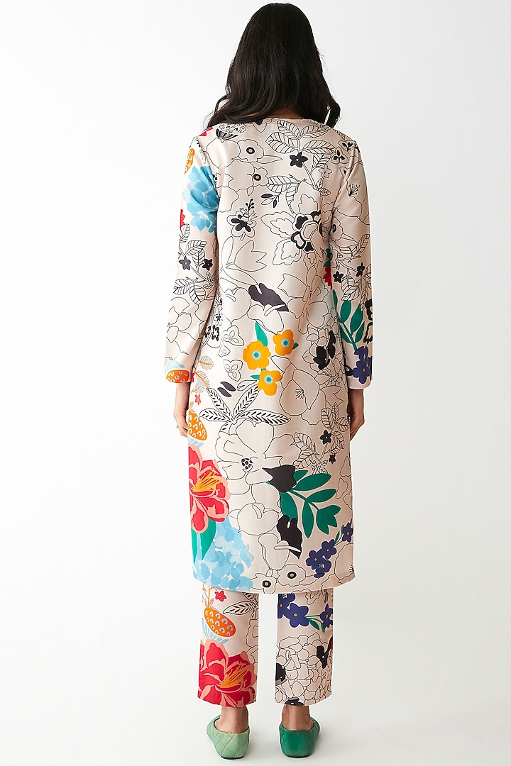 Ivory Digital Printed Kurta With Pants by Kshitij Jalori at Pernia's Pop Up Shop