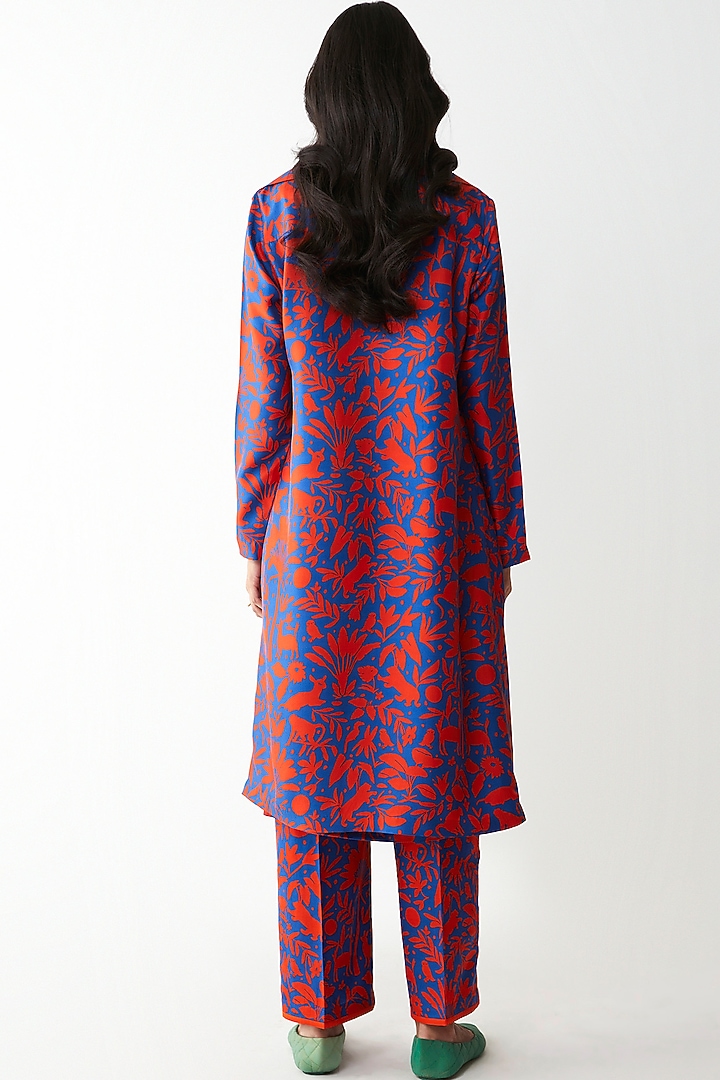Blue Digital Printed Jacket by Kshitij Jalori at Pernia's Pop Up Shop