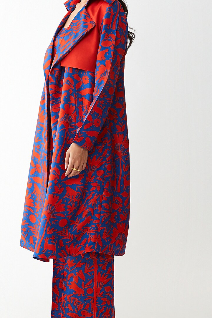 Blue Digital Printed Jacket by Kshitij Jalori at Pernia's Pop Up Shop