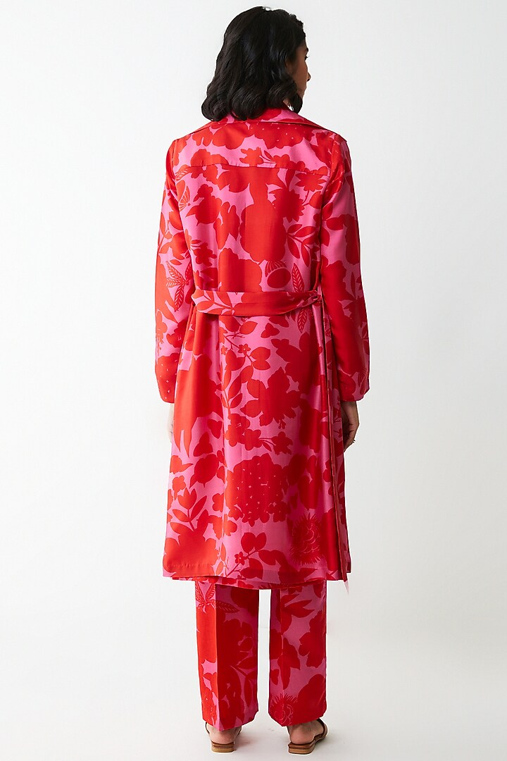 Pink Floral Printed Jacket by Kshitij Jalori at Pernia's Pop Up Shop