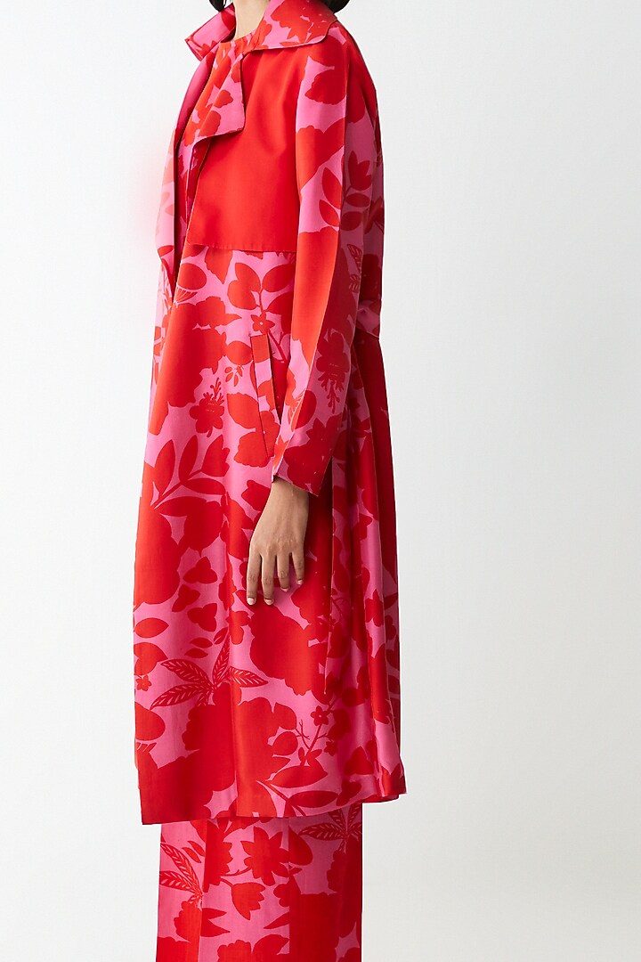Pink Floral Printed Jacket by Kshitij Jalori at Pernia's Pop Up Shop
