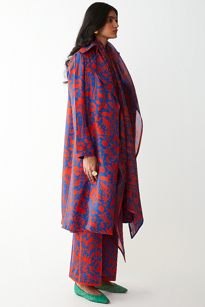 Blue Digital Printed Dupatta by Kshitij Jalori at Pernia's Pop Up Shop