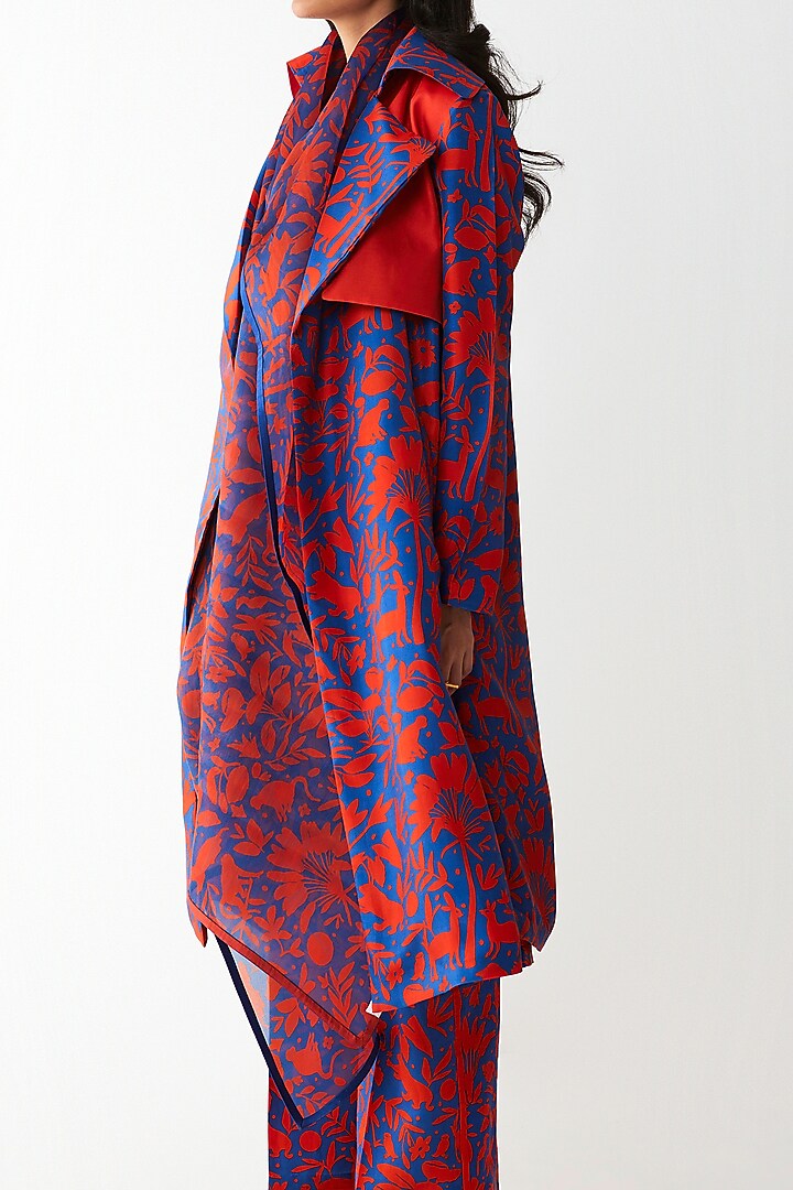 Blue Digital Printed Dupatta by Kshitij Jalori at Pernia's Pop Up Shop