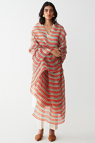 Multi Colored Printed Dupatta by Kshitij Jalori