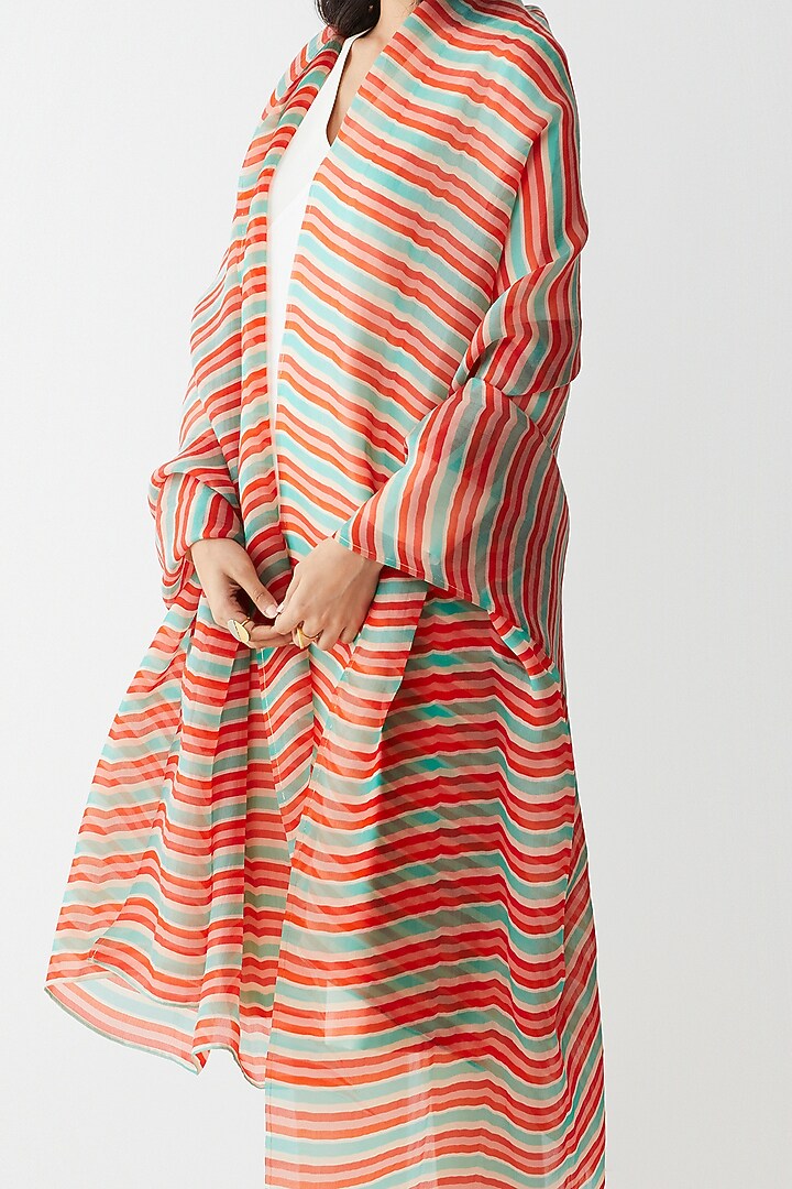 Multi Colored Printed Dupatta by Kshitij Jalori at Pernia's Pop Up Shop