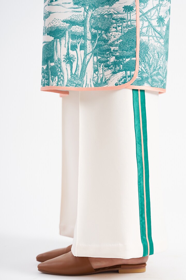 Jade & Ivory Silk Satin Kurta Set by Kshitij Jalori at Pernia's Pop Up Shop