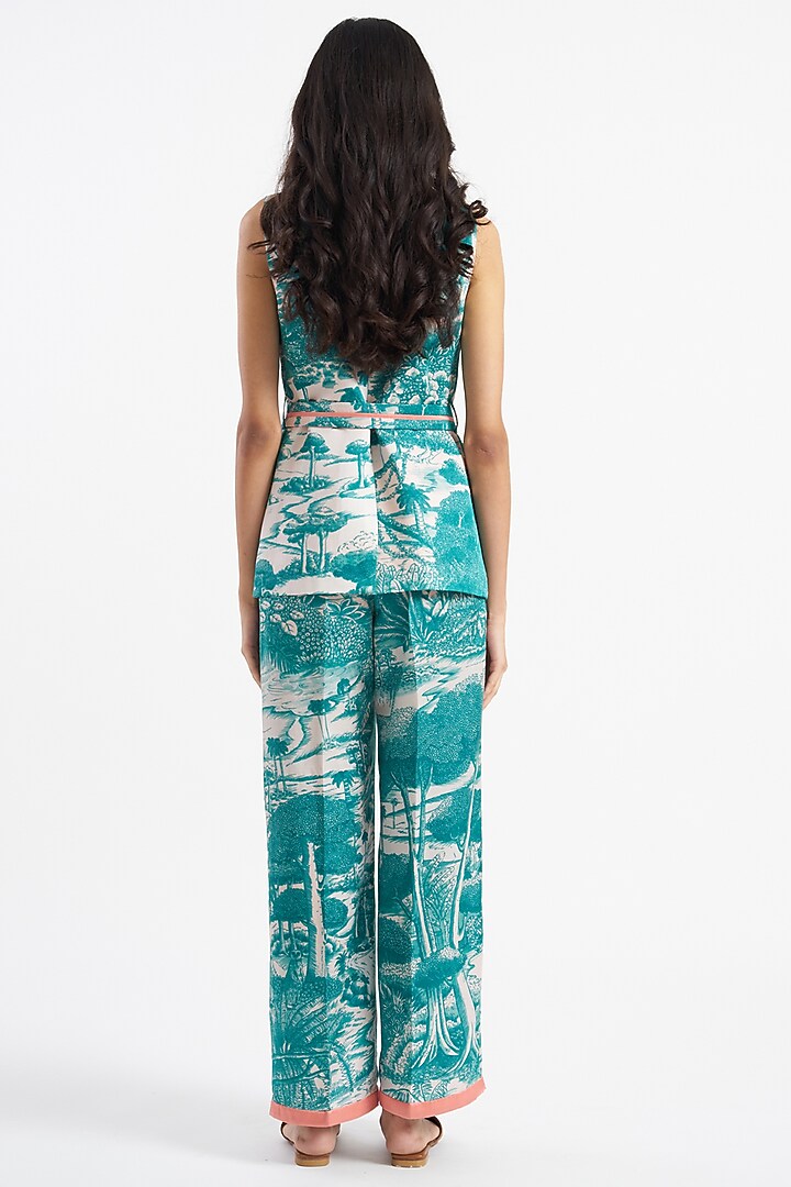 Jade & Ivory Printed Jacket Set by Kshitij Jalori at Pernia's Pop Up Shop