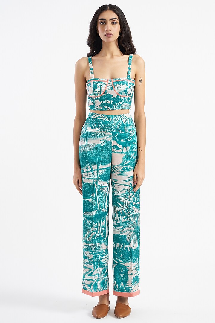 Jade & Ivory Printed Jacket Set by Kshitij Jalori at Pernia's Pop Up Shop