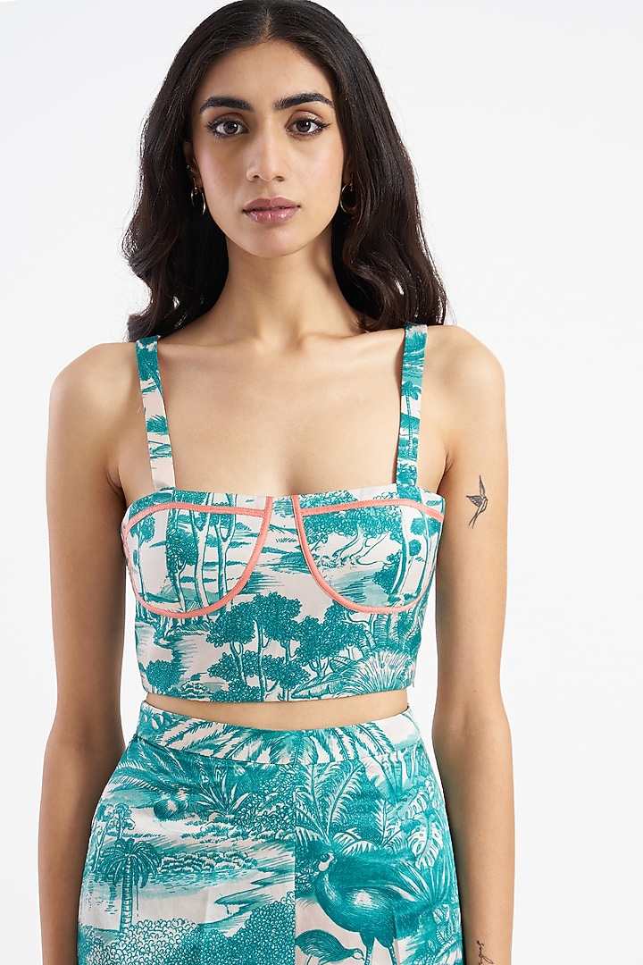 Jade & Ivory Printed Jacket Set by Kshitij Jalori at Pernia's Pop Up Shop