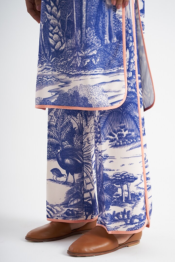 Purple & Ivory Printed Kurta Set by Kshitij Jalori at Pernia's Pop Up Shop