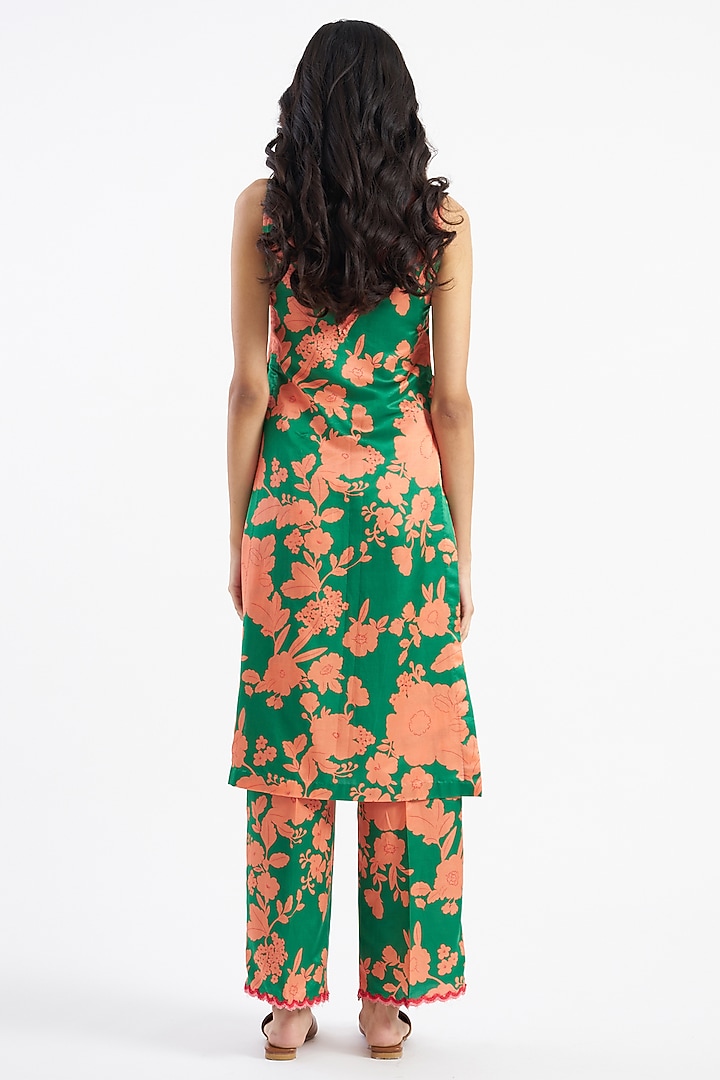 Peridot Green Printed Kurta Set by Kshitij Jalori at Pernia's Pop Up Shop