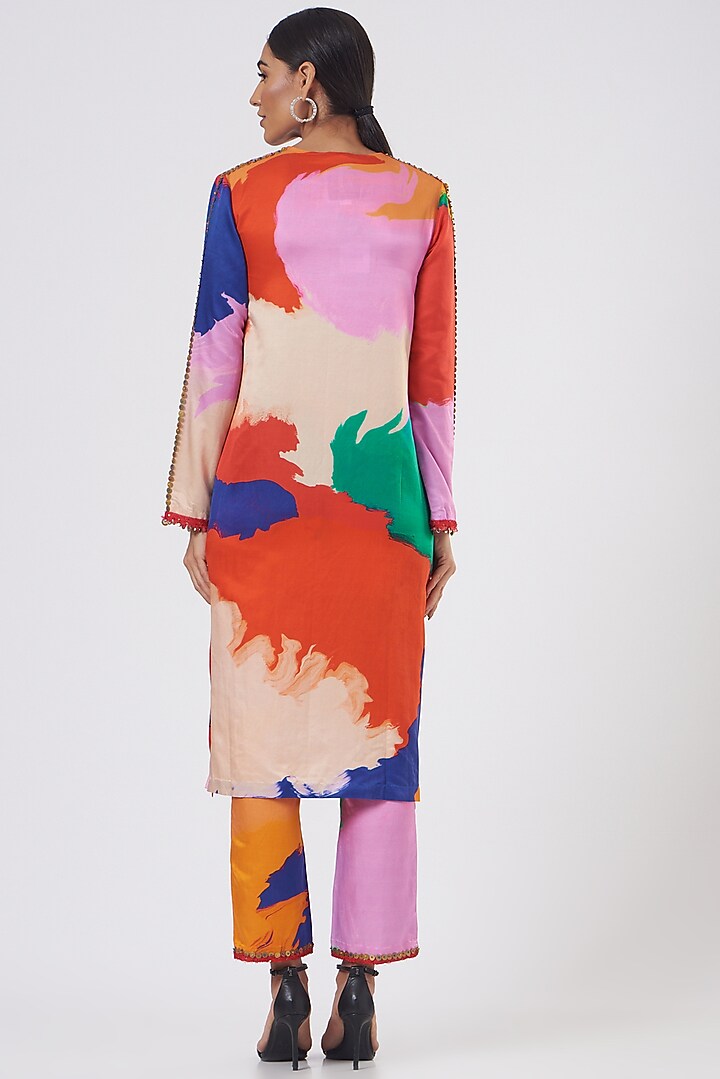 Multi-Colored Printed Kurta Set by Kshitij Jalori at Pernia's Pop Up Shop