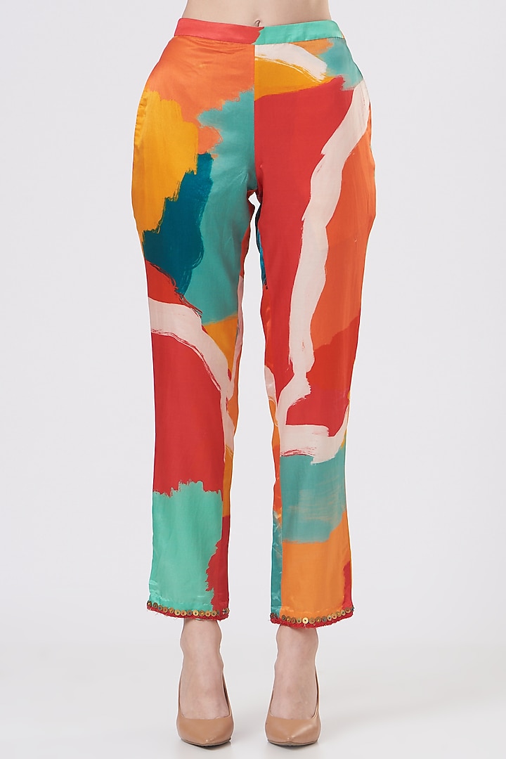 Multi-Colored Abstract Printed Kurta Set by Kshitij Jalori at Pernia's Pop Up Shop